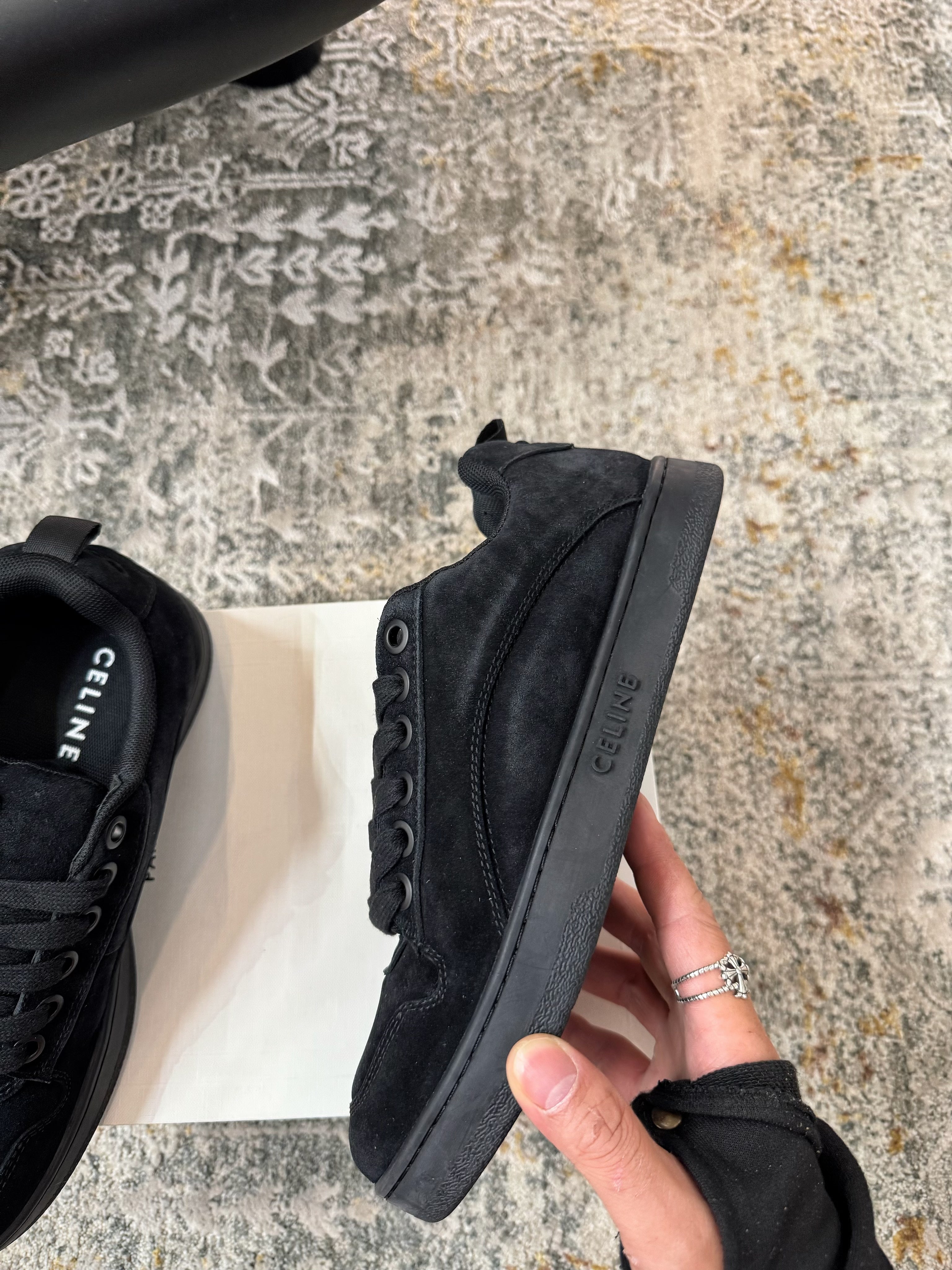 CELINE 26S SNEAKER IN BLACK SUEDE