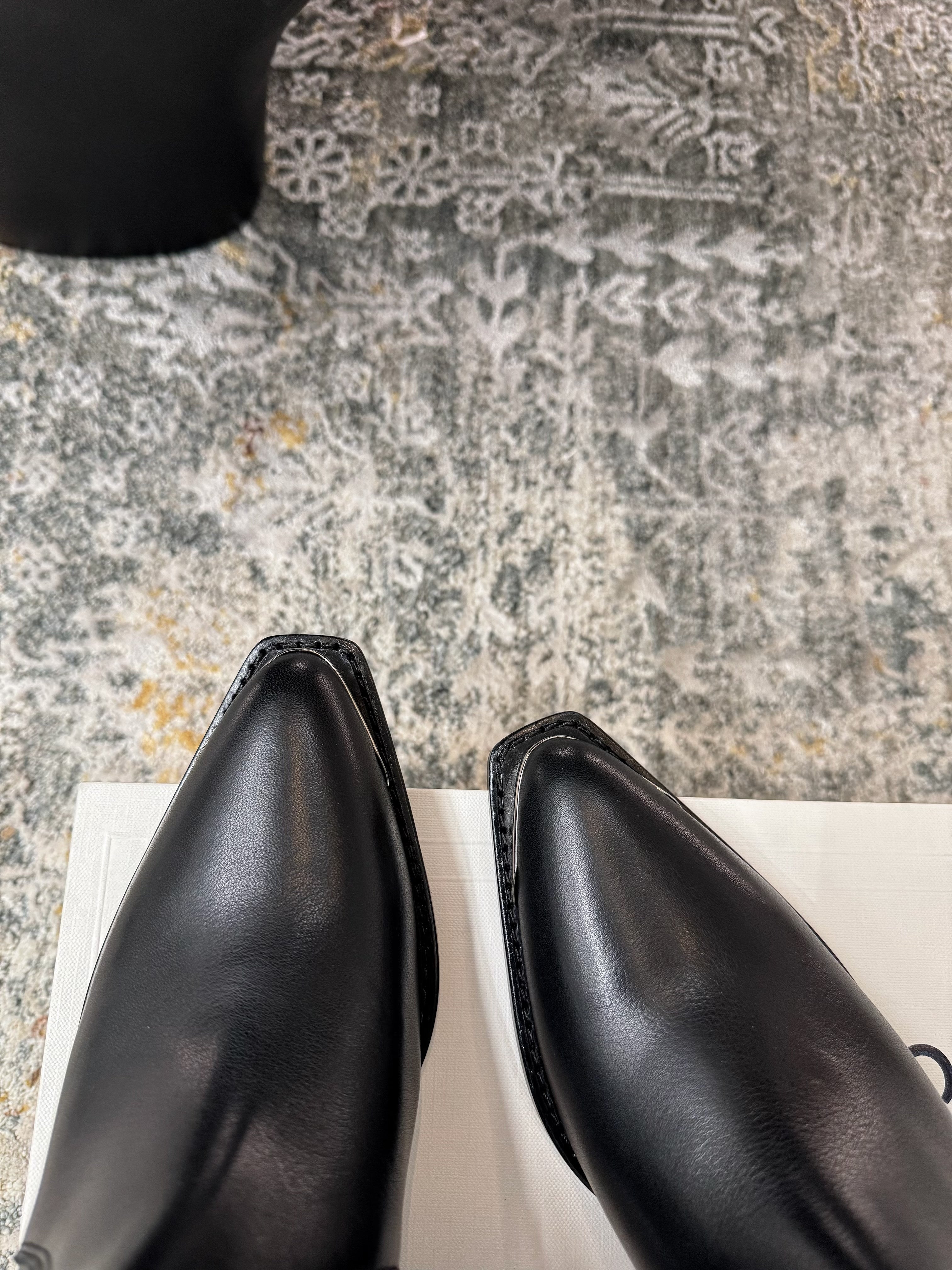 CELINE 26S ANKLE BOOTS 55 MM IN BLACK CALFSKIN