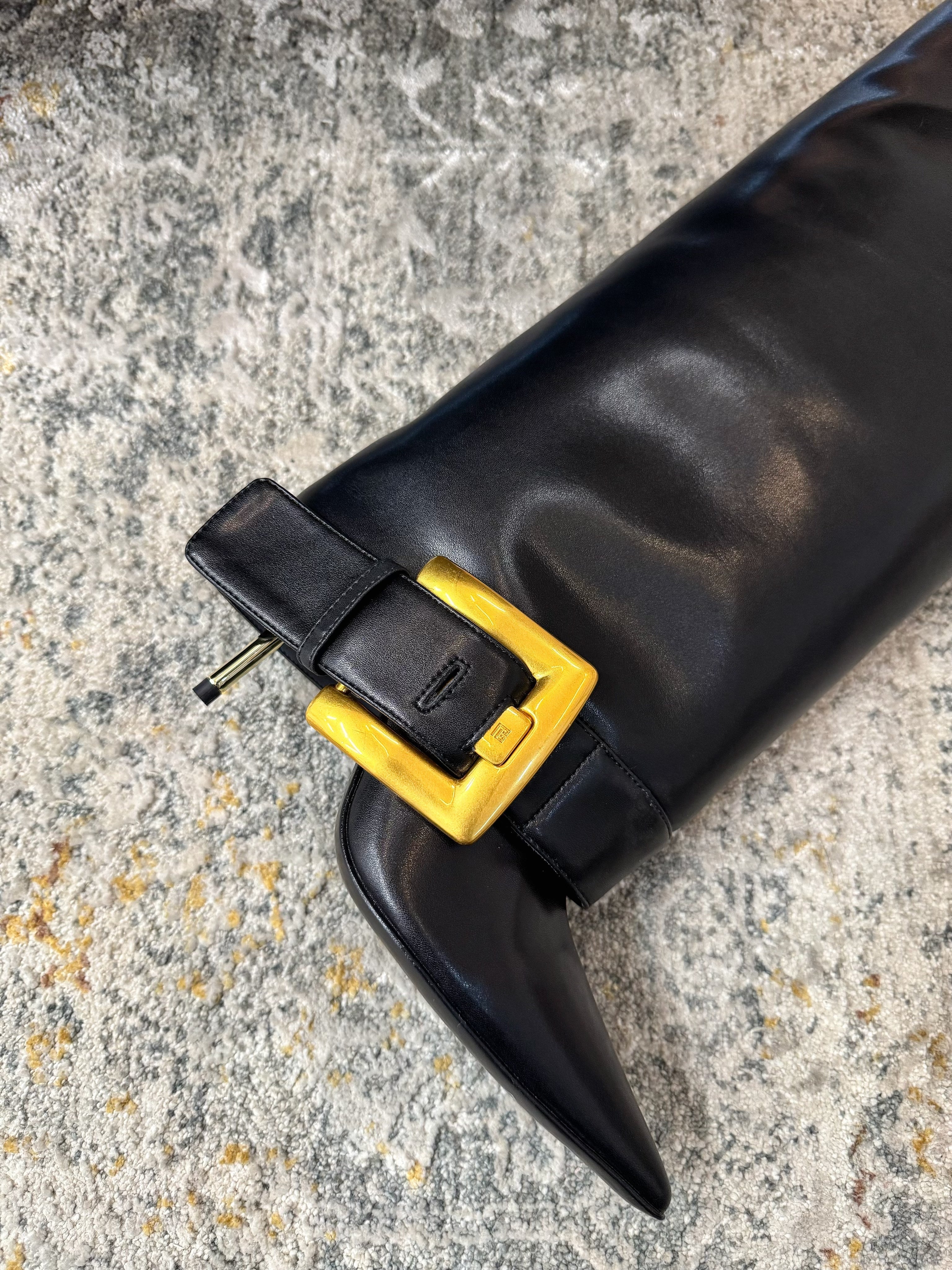 BALMAIN 26S BOOT 85 MM IN BLACK CALFSKIN