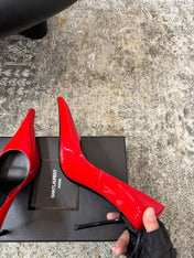 YSL 26S HEELED SHOES 110 MM IN RED GLOSSY CALFSKIN