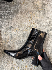 YSL 26S ANKLE BOOTS 70 MM IN BLACK SHINY CALFSKIN