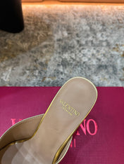VALENTINO 26S HIGH HEEL SANDALS 105 MM IN METALLIC GOLD CALFSKIN