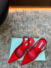 AQUAZZURA 26S SLINGBACK 60 MM IN RED SUEDE