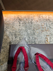 ALAIA 26S THONG SANDALS IN DARK RED SATIN AND TRANSPARENT PVC