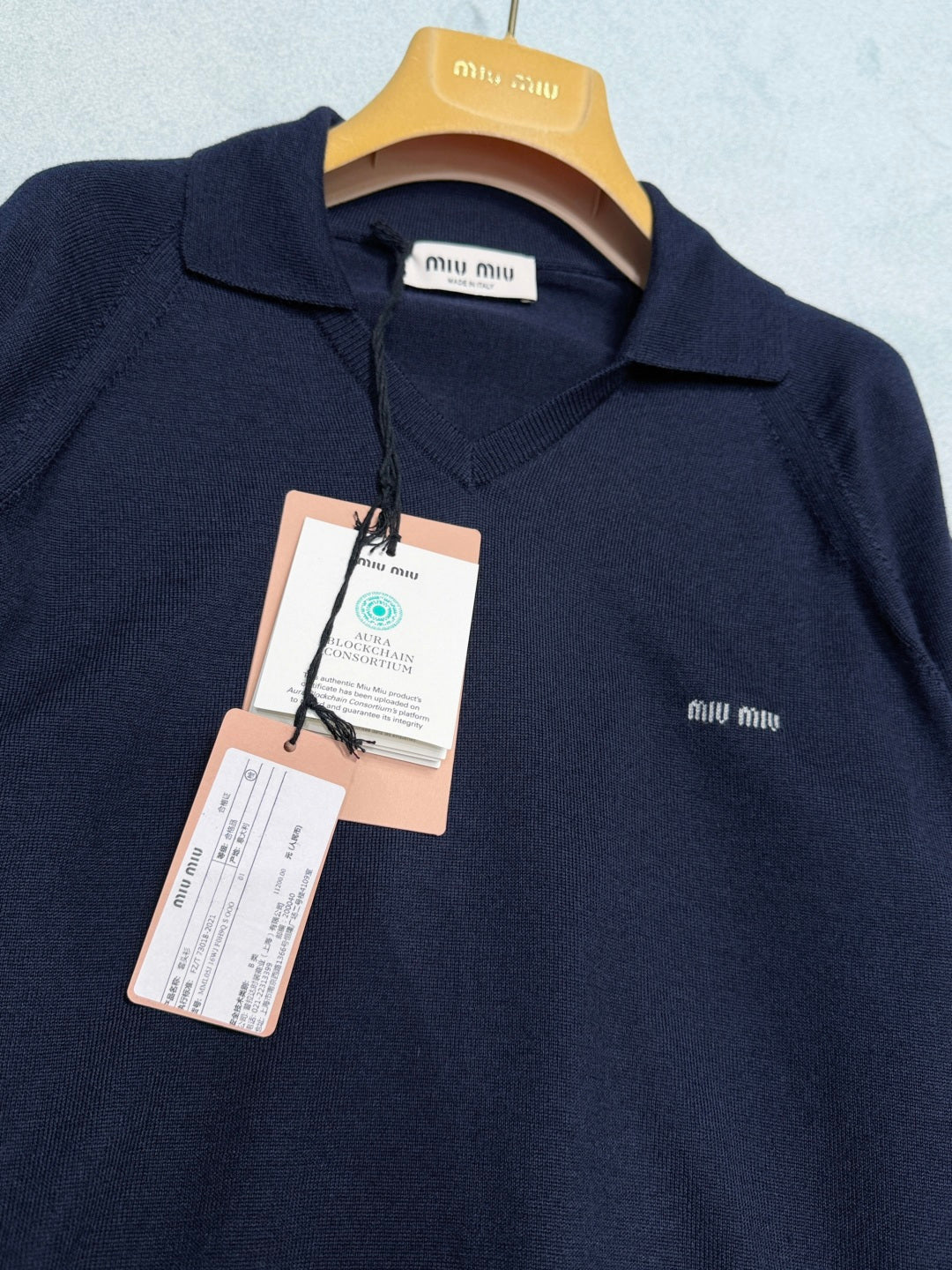 MIUMIU 26S LONG SLEEVE POLO SHIRT 907