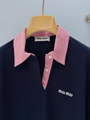 MIUMIU 26S LONG SLEEVE POLO SHIRT 896