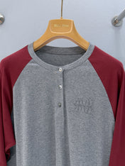 MIUMIU 26S LONG SLEEVE BUTTONED T-SHIRT 895