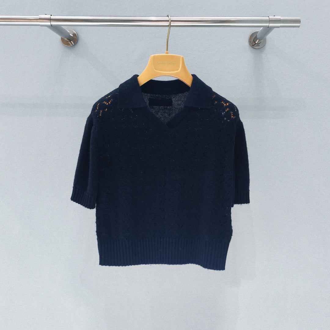 MIUMIU 26S KNITTED POLO SHIRT 881