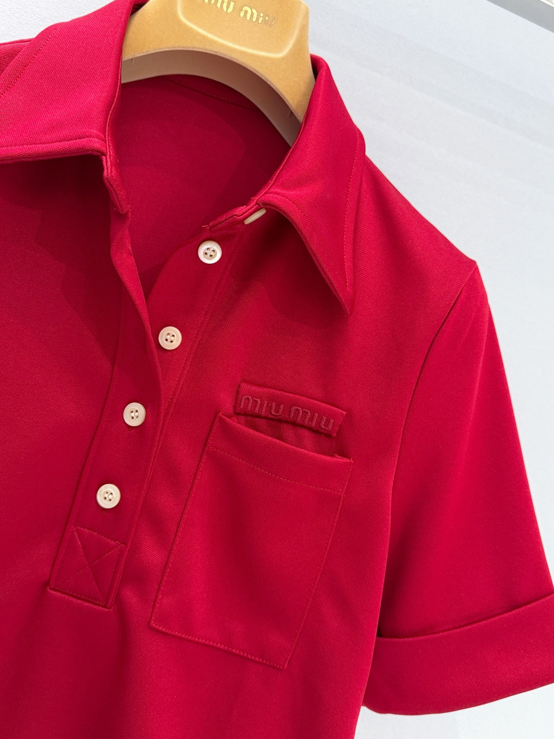 MIUMIU 26S SHORT-SLEEVE POLO T-SHIRT STYLE 1101