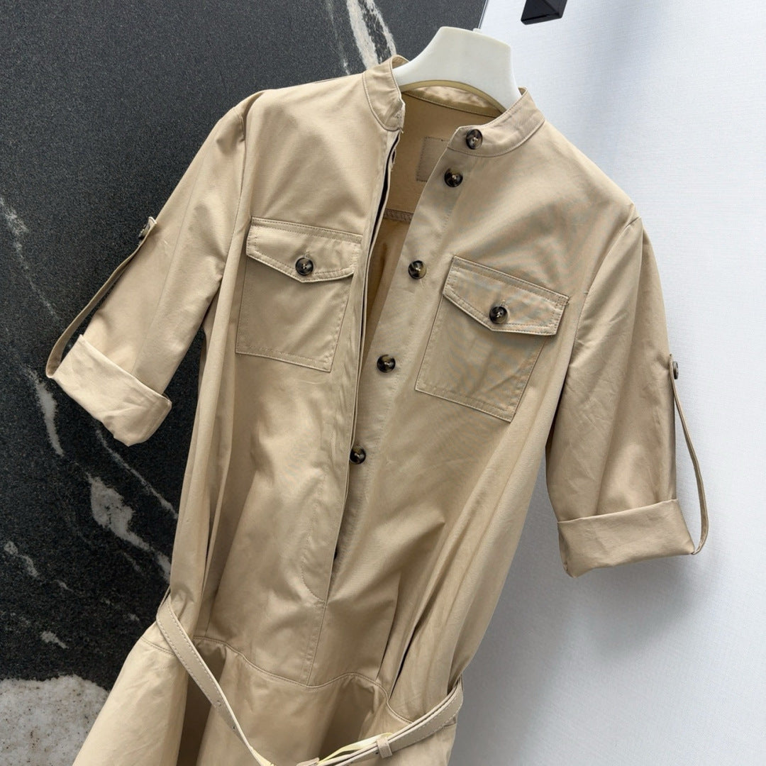 Loewe 25 Shirt Dress Beige Cotton
