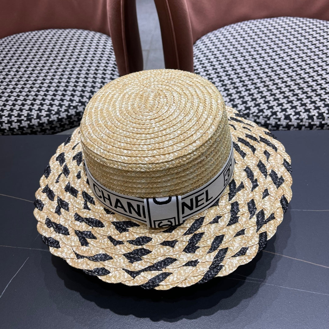 CHANEL 26S BOATER STRAW HAT 337946