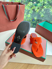 LP THONG SANDALS 25S IN ORANGE SUEDE
