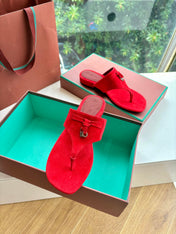 LP THONG SANDALS 25S IN RED SUEDE