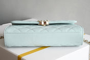 CHANEL 25S KELLY 18 CM IN SOFT MINT BLUE LAMBSKIN