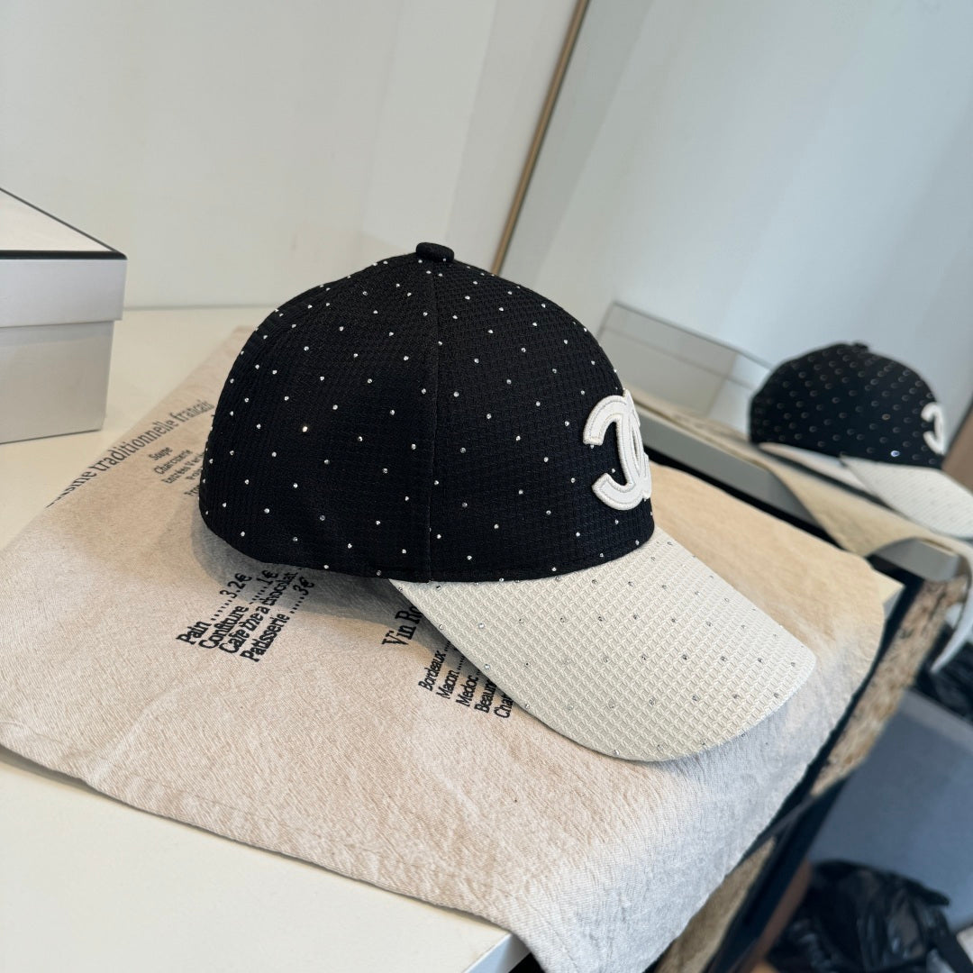 CHANEL 26S CRYSTAL-EMBELLISHED BASEBALL CAP 337801