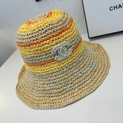 CHANEL 26S CROCHETED STRAW BUCKET HAT 337964