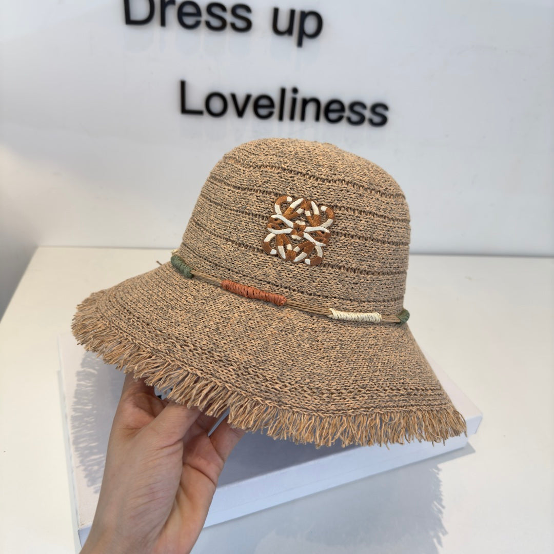 LOEWE 26S FRINGED RAFFIA SUN HAT STYLE 207