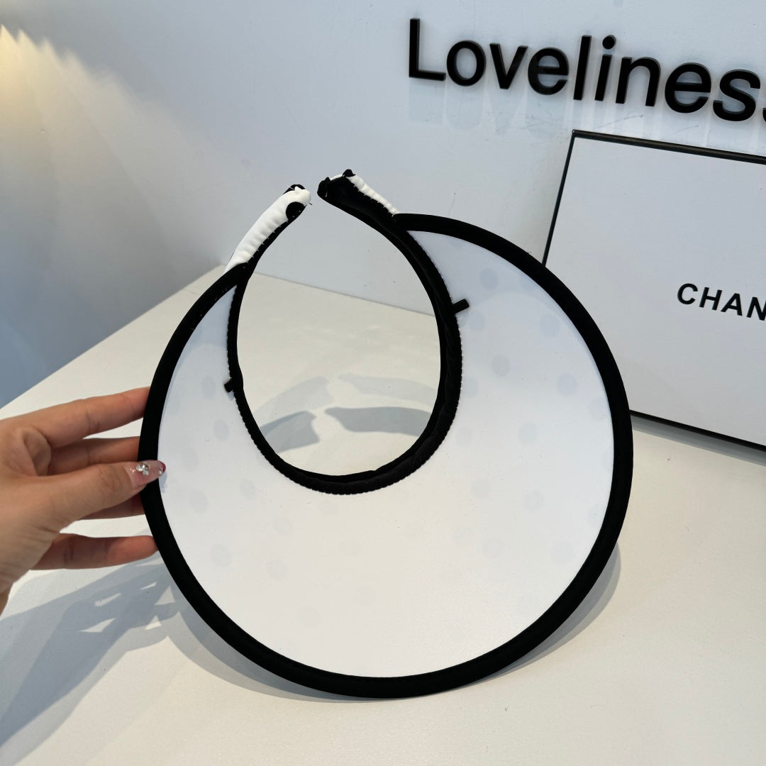 CHANEL 26S POLKA-DOT OPEN-TOP HAT 337956
