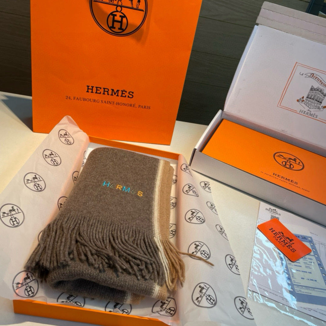 HERMES 25S SCARF 180 IN CASHMERE 989876