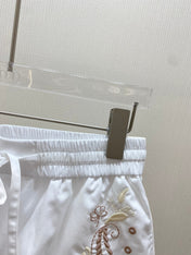 HERMES 25S EMBROIDERED SHORTS 158