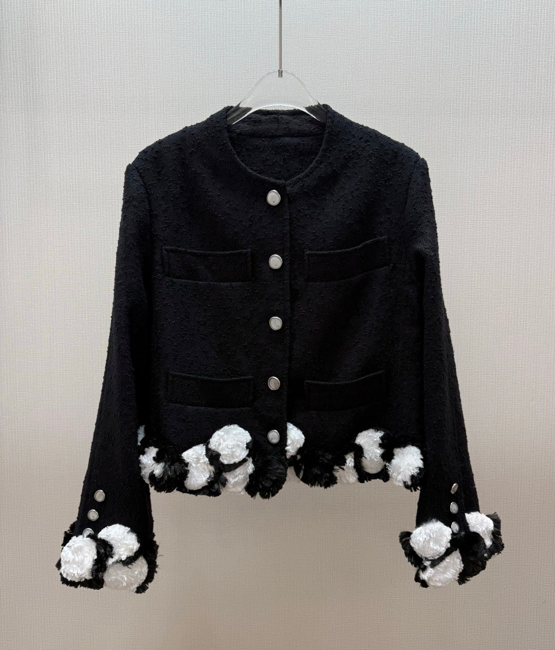 CHANEL 26S FLORAL TRIM TWEED JACKET 1285