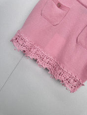CHANEL 25S KNITTED LACE MIDI SKIRT 414