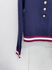 CHANEL 25S LONG-SLEEVE KNIT POLO SHIRT 589