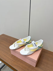 THONG SANDALS IN BEIGE SUEDE MIX YELLOW TECH FABRIC