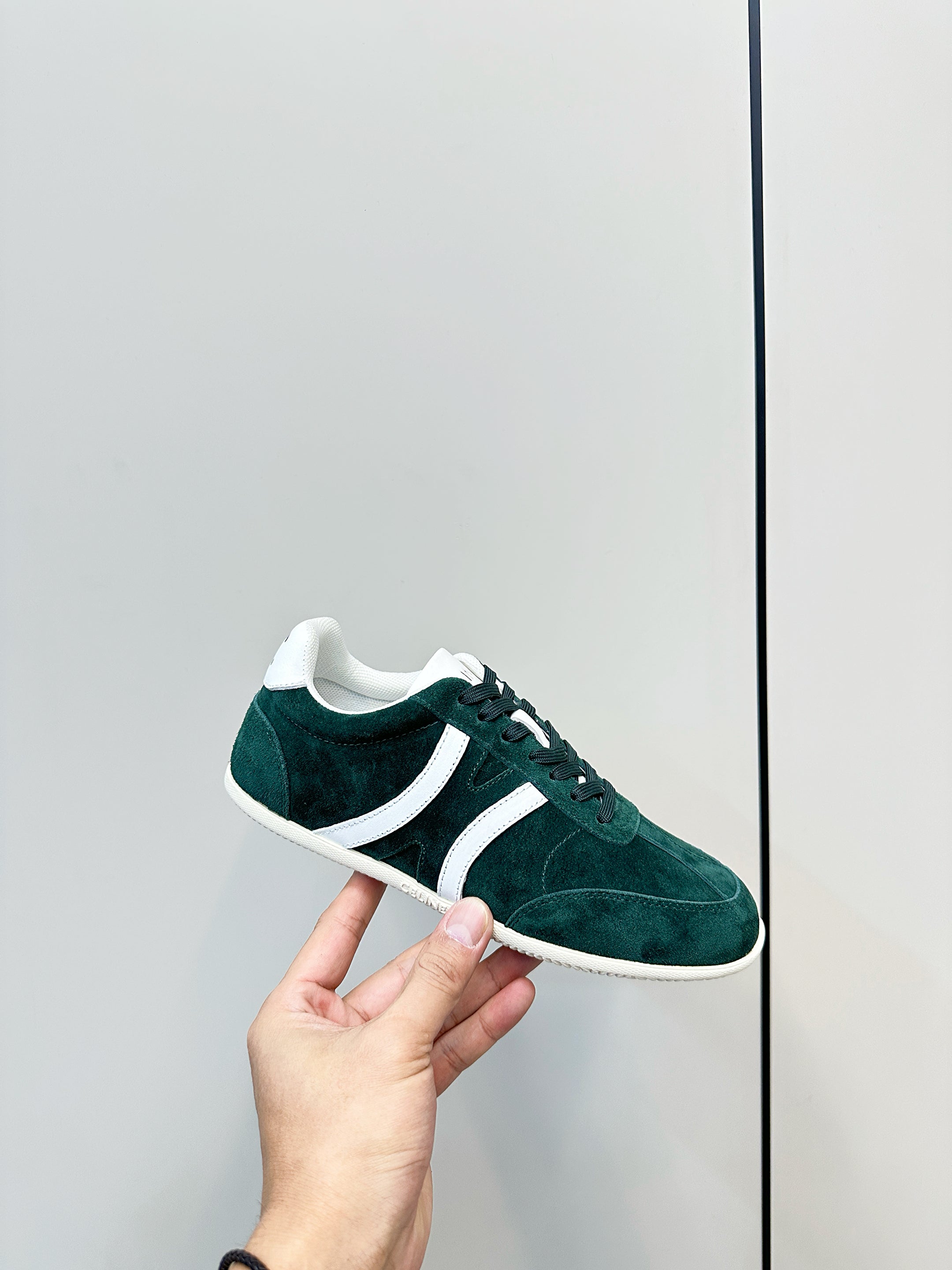 CELINE 25S JOGGER LOW LACE UP SNEAKER WITH TRIOMPHE IN DEEP TEAL SUEDE