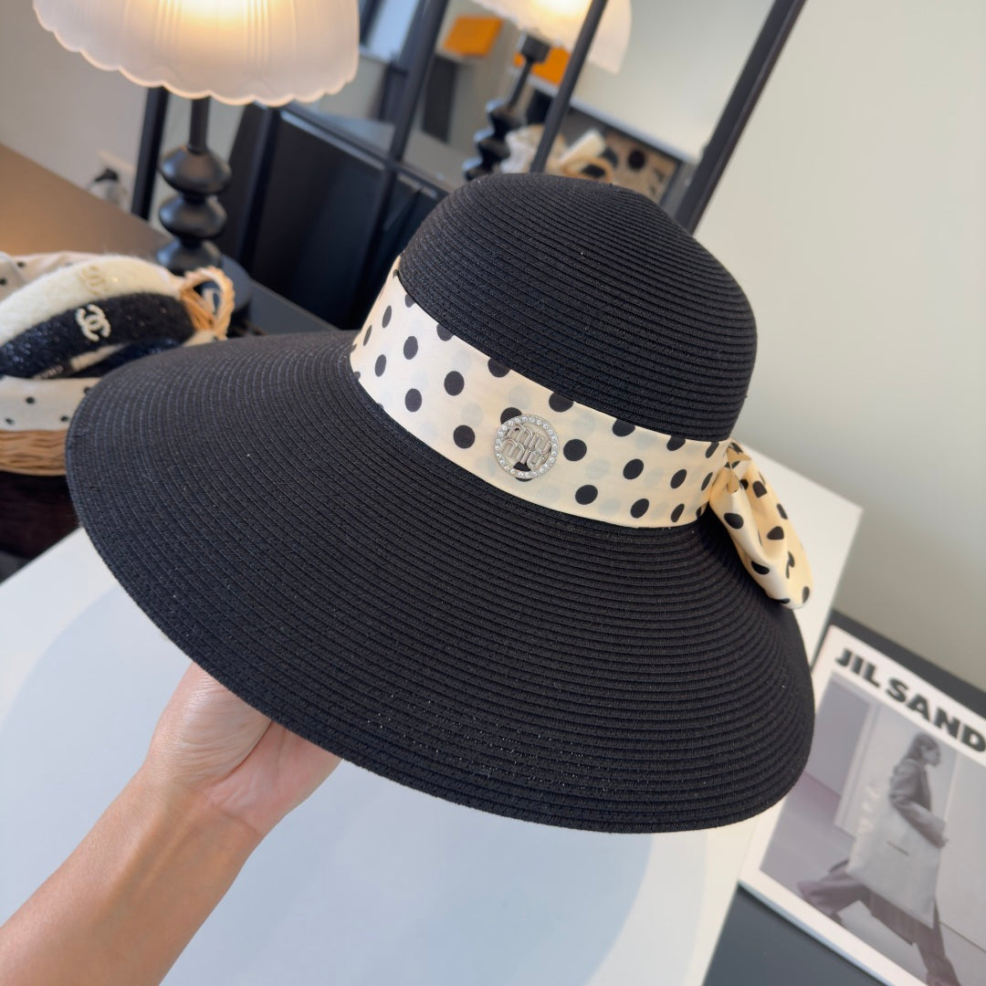 MIUMIU WIDE-BRIM BUCKET HAT WITH BOW STYLE 57