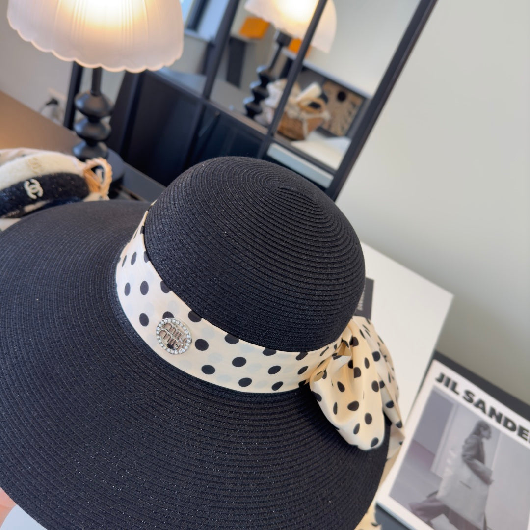 MIUMIU WIDE-BRIM BUCKET HAT WITH BOW STYLE 57
