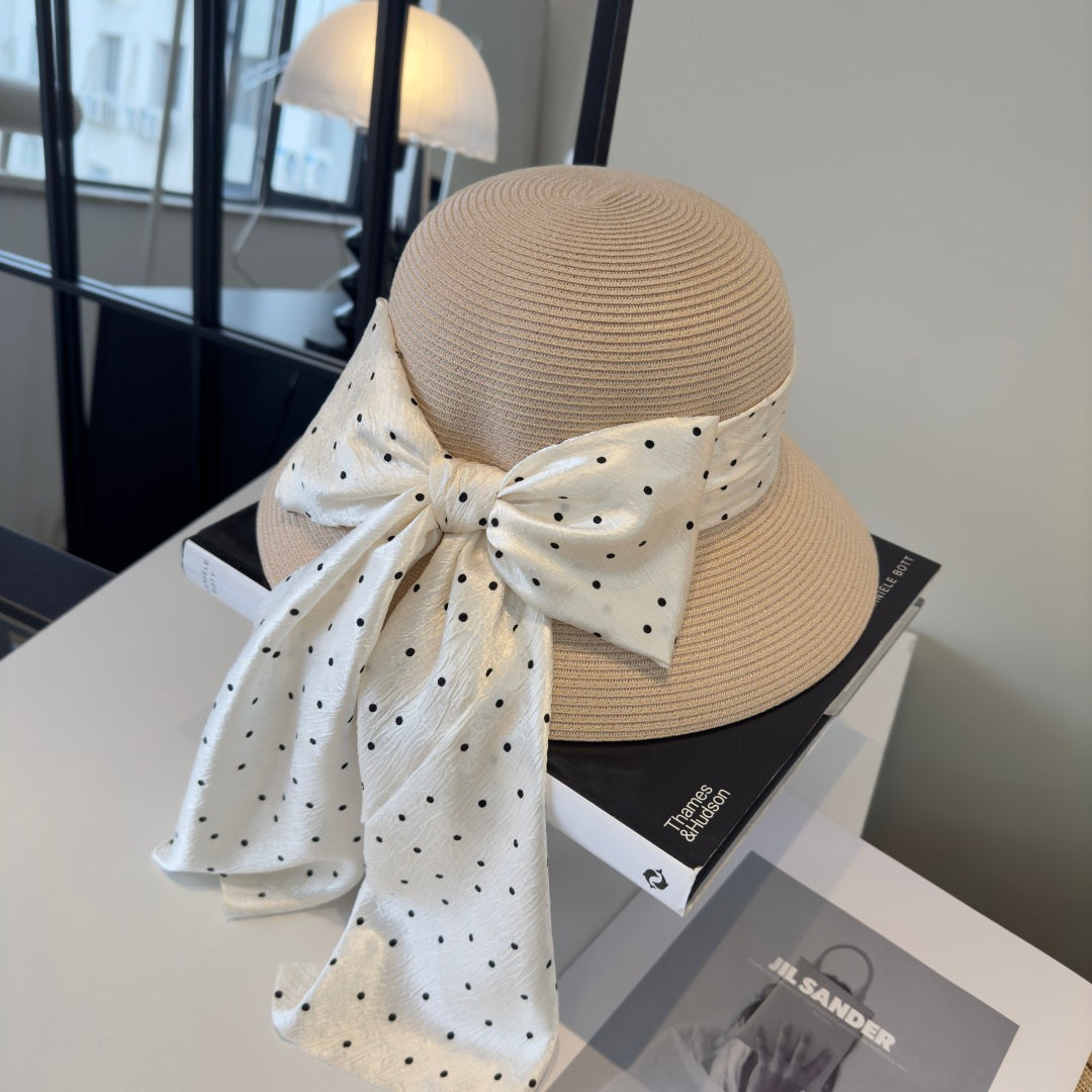 MIUMIU WIDE-BRIM BUCKET HAT WITH BOW STYLE 45