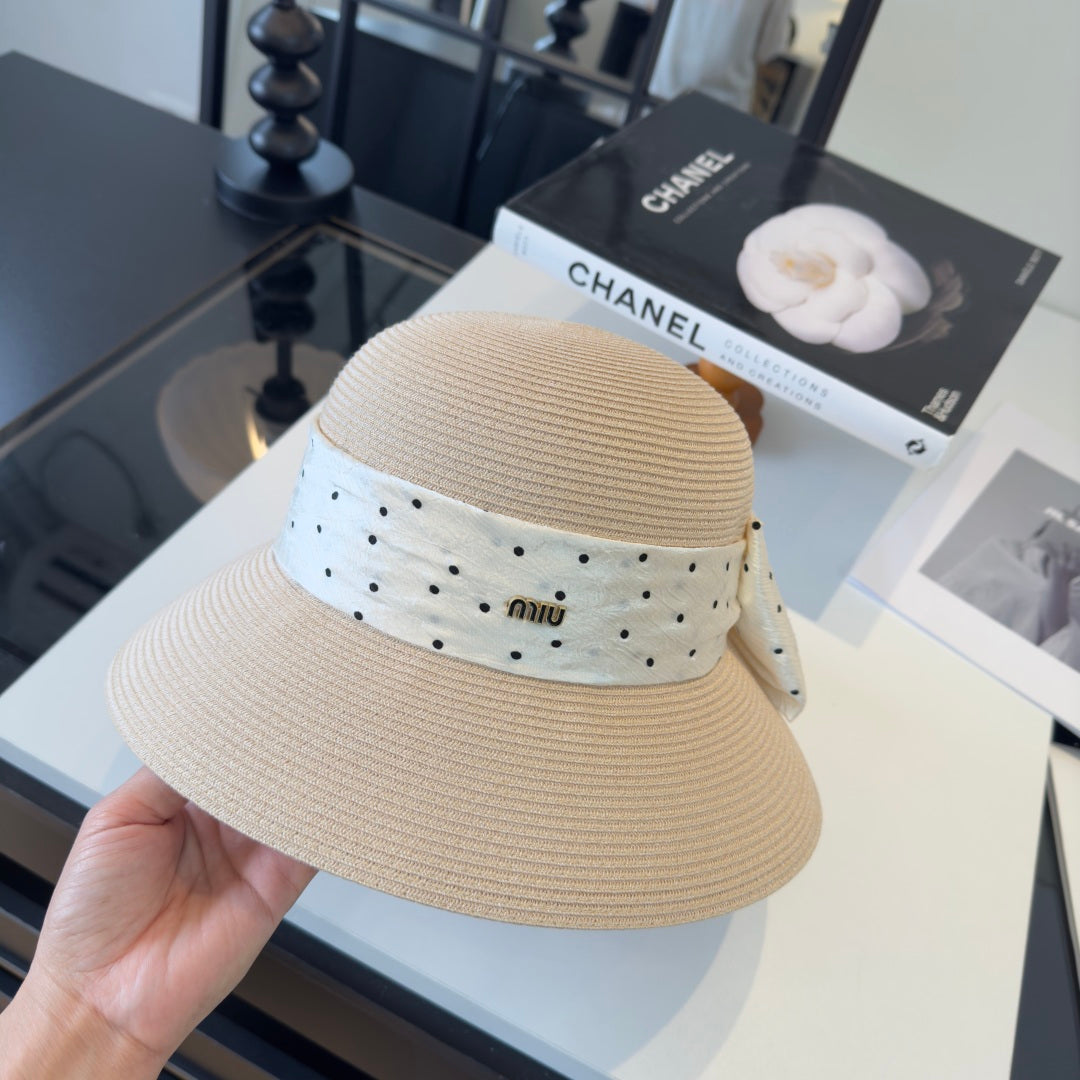MIUMIU WIDE-BRIM BUCKET HAT WITH BOW STYLE 45