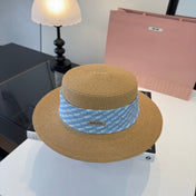 MIUMIU FLAT-BRIM STRAW HAT STYLE 43
