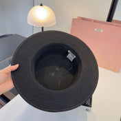 MIUMIU FLAT-BRIM STRAW HAT STYLE 40