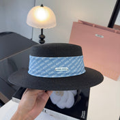 MIUMIU FLAT-BRIM STRAW HAT STYLE 40
