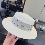 MIUMIU FLAT-BRIM STRAW HAT STYLE 13