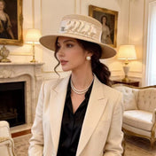 CHANEL 26S RIBBON-EMBELLISHED STRAW BOATER HAT 335893