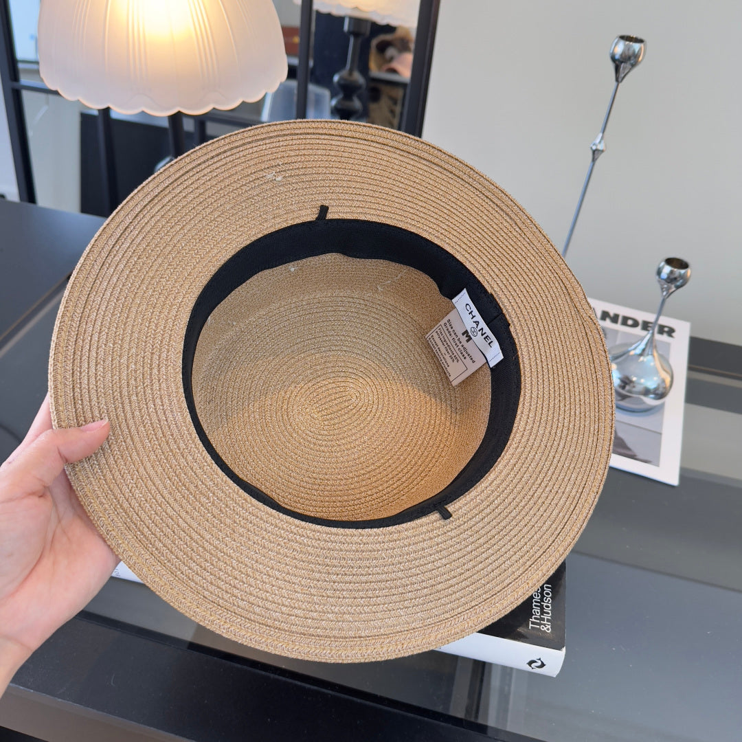 CHANEL 26S STRAW BOATER HAT 335886