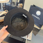 CHANEL 26S BOATER HAT WITH WHITE BOW 338035