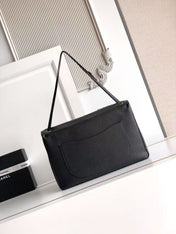 CHANEL 26S SOUPLISSIMO MAXI FLAP 39 IN BLACK GRAINED CALFSKIN GOLD HARDWARE
