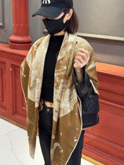 HERMES 25S SCARF 140 IN SILK CASHMERE 987421