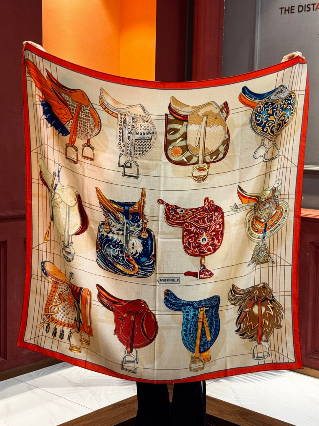 HERMES 25S SCARF 140 IN SILK CASHMERE 989485