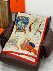 HERMES 25S SCARF 140 IN SILK CASHMERE 989485