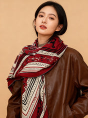 HERMES 25S SCARF 140 IN SILK CASHMERE 991679