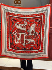 HERMES 25S SCARF 140 IN SILK CASHMERE 991680