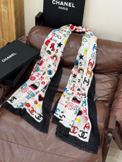 CHANEL 25S SCARF 200 IN LINEN 991723