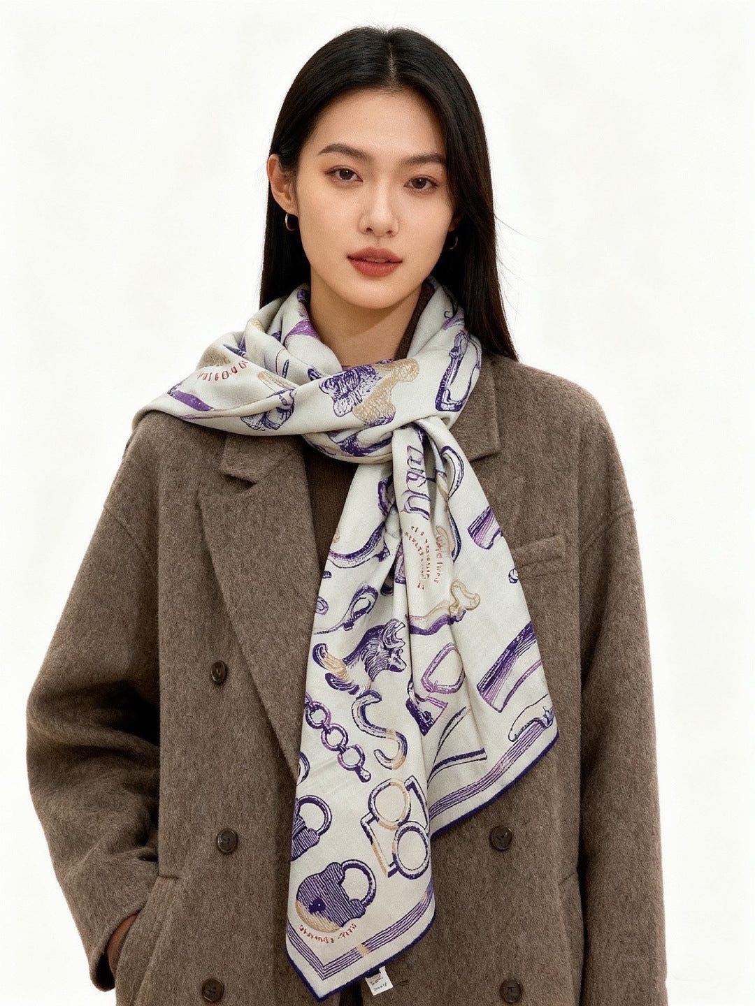 HERMES 26S SCARF 140 IN CASHMERE AND SILK 303155