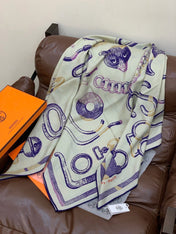 HERMES 26S SCARF 140 IN CASHMERE AND SILK 303155