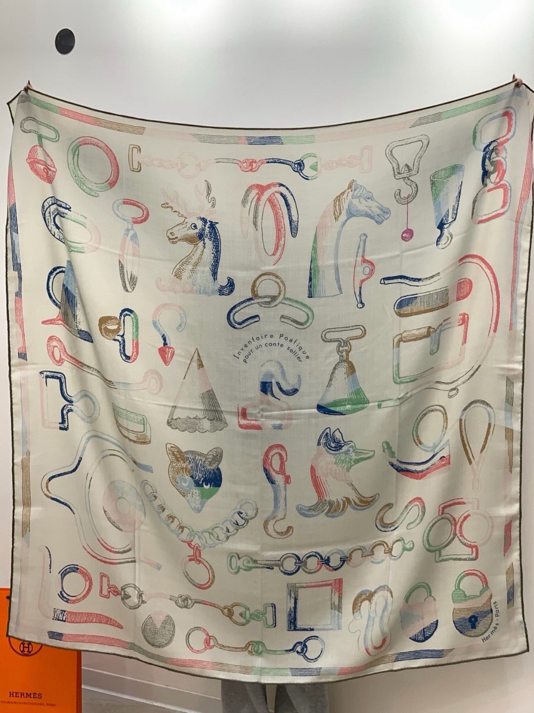 HERMES 26S SCARF 140 IN CASHMERE AND SILK 303156